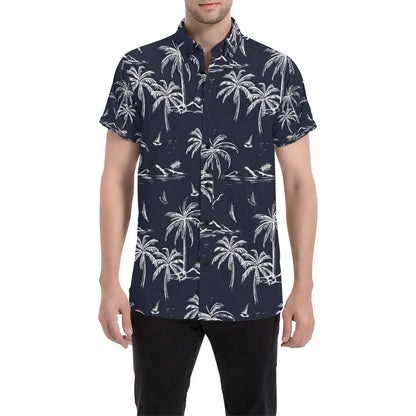 Pacific island Pattern Print Design A02 Men's Short Sleeve Button Up Shirt