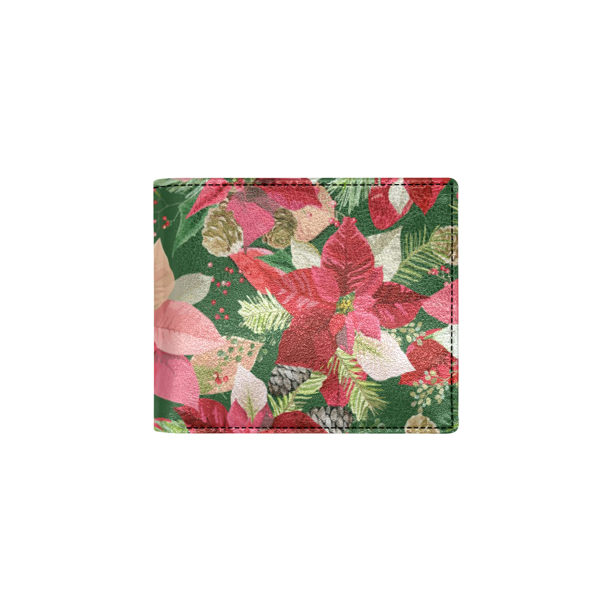 Poinsettia Pattern Print Design POT03 Men's ID Card Wallet
