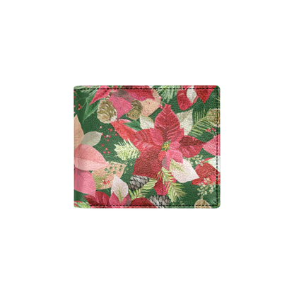 Poinsettia Pattern Print Design POT03 Men's ID Card Wallet