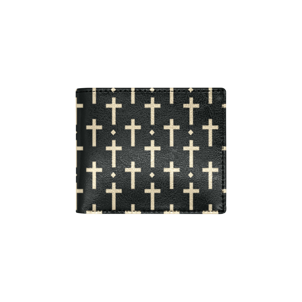 Cross Pattern Print Design 03 Men's ID Card Wallet