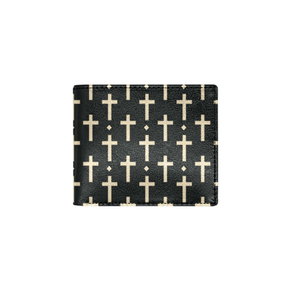 Cross Pattern Print Design 03 Men's ID Card Wallet