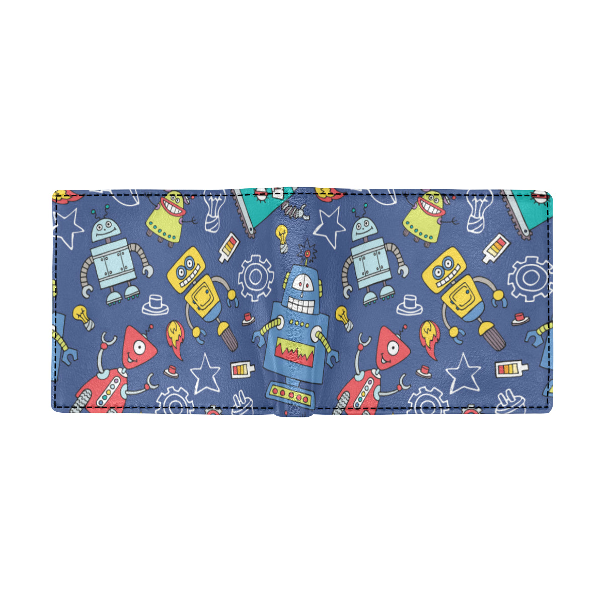 Robot Pattern Print Design A03 Men's ID Card Wallet