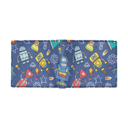 Robot Pattern Print Design A03 Men's ID Card Wallet