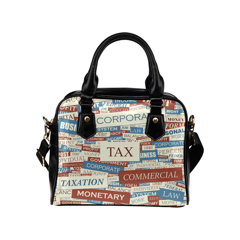 Accounting Financial Pattern Print Design 01 Shoulder Handbag