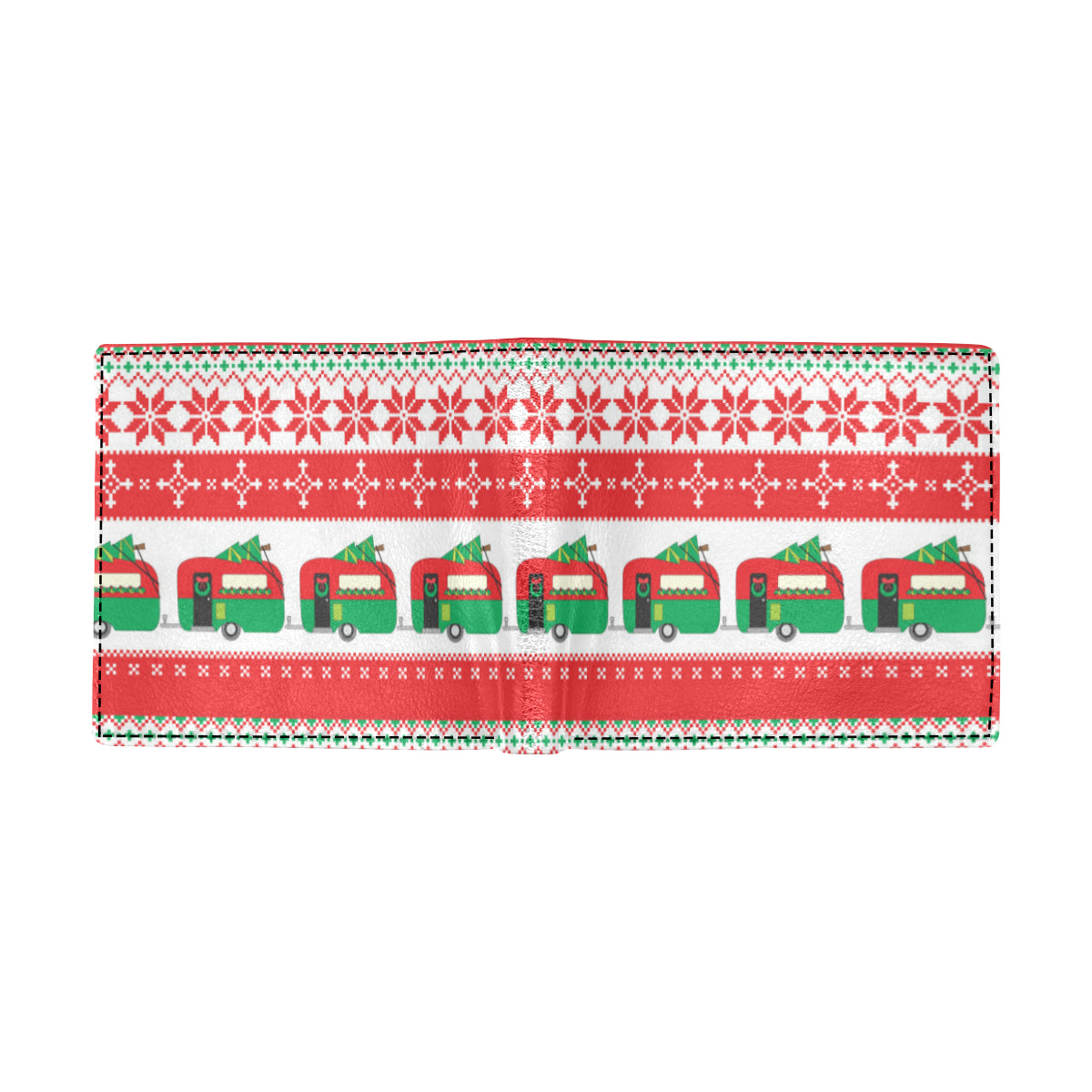 Camper Camping Ugly Christmas Design Print Men's ID Card Wallet