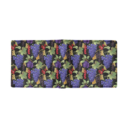 Grape Pattern Print Design GP05 Men's ID Card Wallet