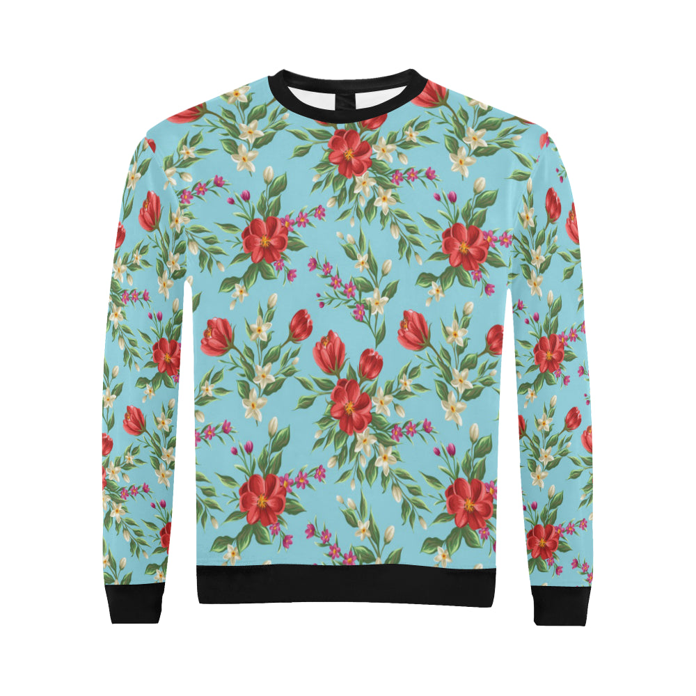 Summer Floral Pattern Print Design SF011 Men Long Sleeve Sweatshirt