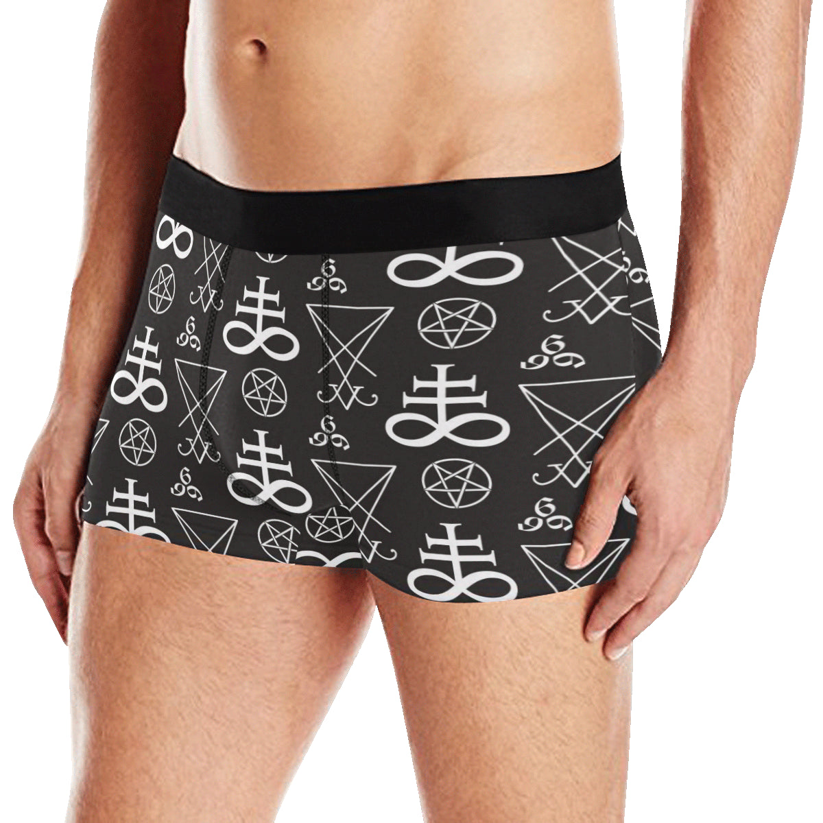 Pentagram Pattern Print Design A04 Men's Boxer Briefs