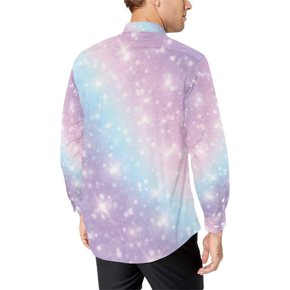 Cosmic Pastel Pattern Print Design 02 Men's Long Sleeve Shirt
