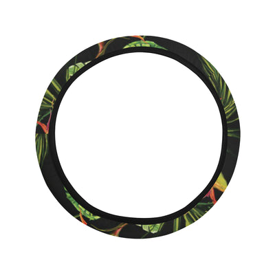 Bird Of Paradise Pattern Print Design BOP010 Steering Wheel Cover with Elastic Edge