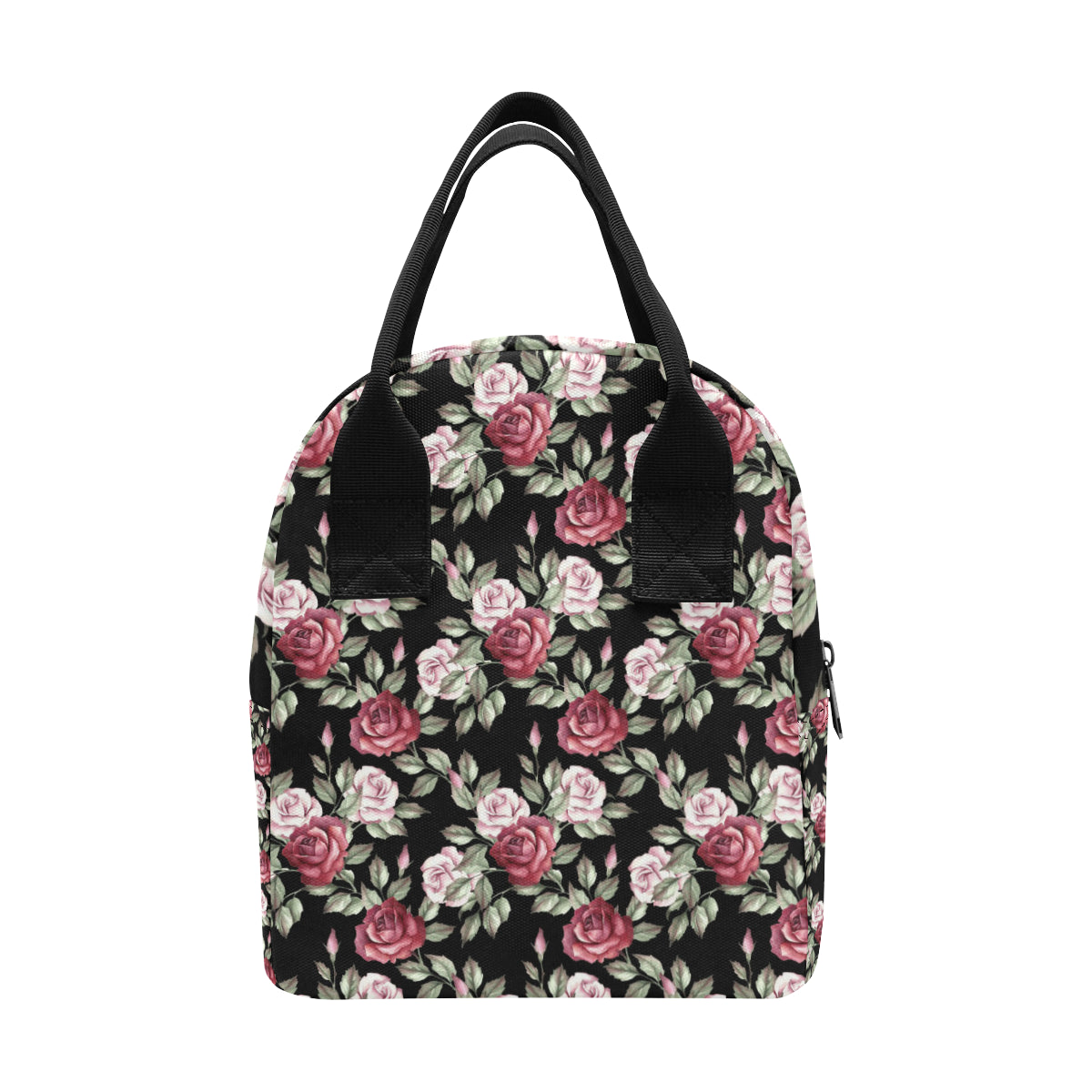 Rose Red Pink Pattern Print Design RO03 Insulated Lunch Bag