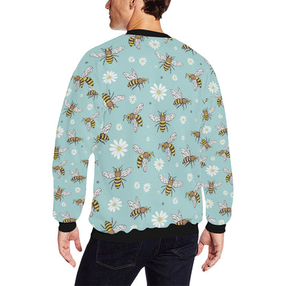 Bee Pattern Print Design BEE010 Men Long Sleeve Sweatshirt