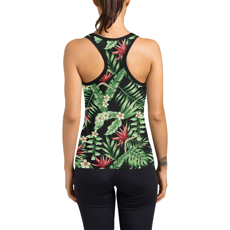 Bird Of Paradise Pattern Print Design BOP05 Women's Racerback Tank Top