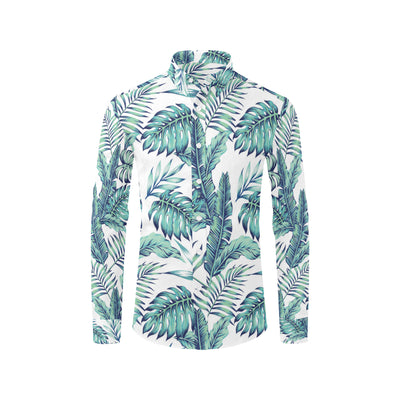 Pattern Tropical Palm Leaves Men's Long Sleeve Shirt