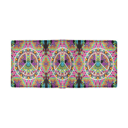 Peace Sign Pattern Print Design A03 Men's ID Card Wallet