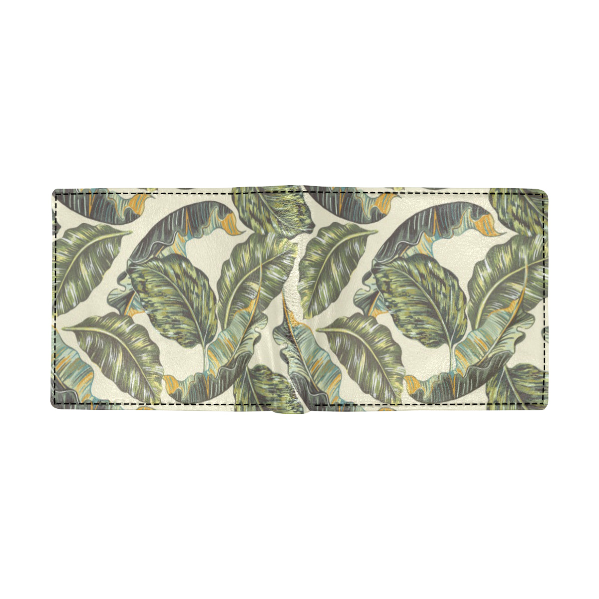 Banana Leaf Pattern Print Design BL08 Men's ID Card Wallet