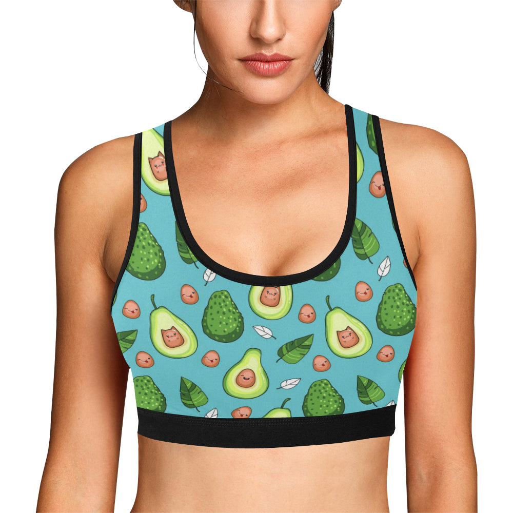 Avocado Pattern Print Design AC05 Sports Bra