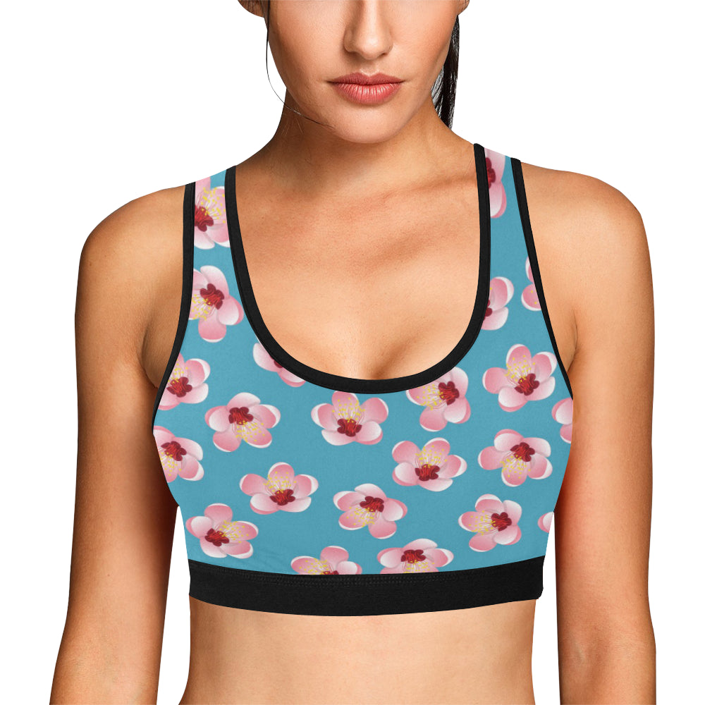 Cherry Blossom Pattern Print Design CB09 Sports Bra