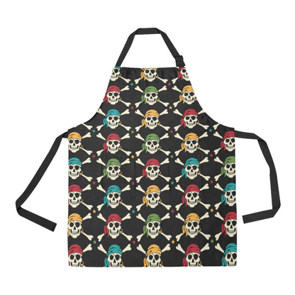 Pirate Pattern Print Design A01 Apron with Pocket