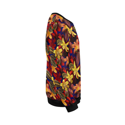 Lily Pattern Print Design LY014 Men Long Sleeve Sweatshirt