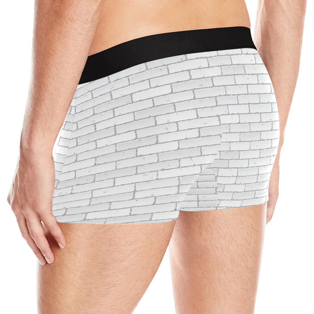 Brick White Pattern Print Design 03 Men's Boxer Briefs