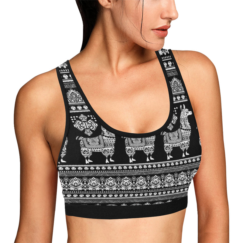 Llama Aztec Style Pattern Print Design 01 Sports Bra