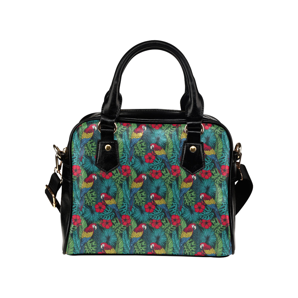 Parrot Pattern Print Design A05 Shoulder Handbag