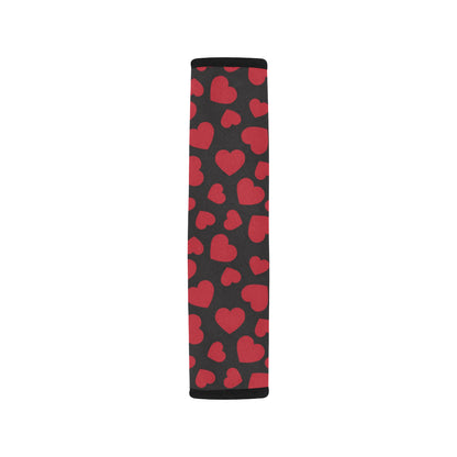 Heart Red Pattern Print Design HE01 Car Seat Belt Cover