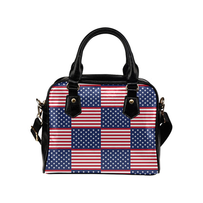Patriotic US Flag Pattern Print Design A03 Shoulder Handbag