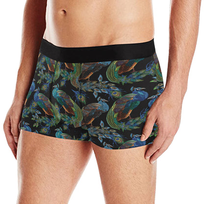 Peacock Pattern Print Design A04 Men's Boxer Briefs