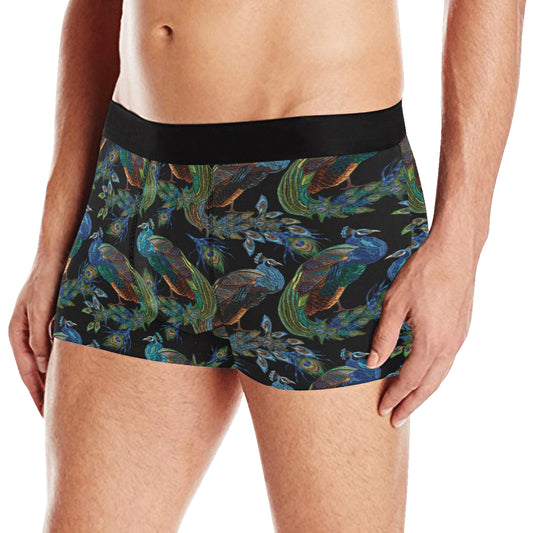 Peacock Pattern Print Design A04 Men's Boxer Briefs