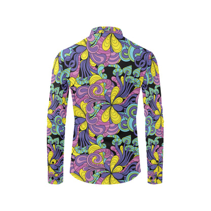 Psychedelic Pattern Print Design A04 Men's Long Sleeve Shirt