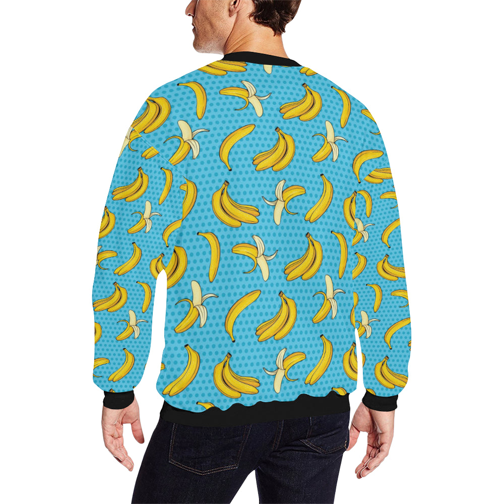 Banana Pattern Print Design BA08 Men Long Sleeve Sweatshirt