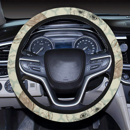 Owl Pattern Print Design A03 Steering Wheel Cover with Elastic Edge