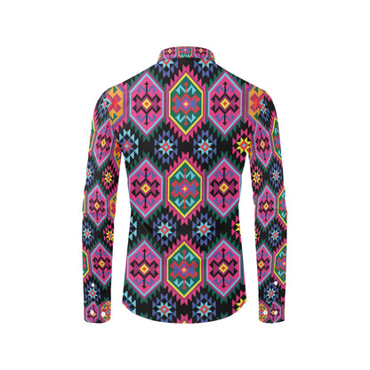 Mexican Pattern Print Design 02 Men's Long Sleeve Shirt