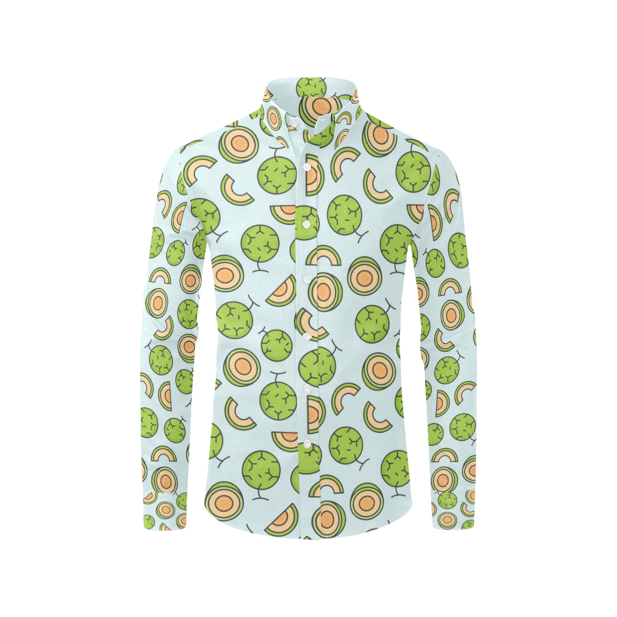 Cantaloupe Pattern Print Design 02 Men's Long Sleeve Shirt