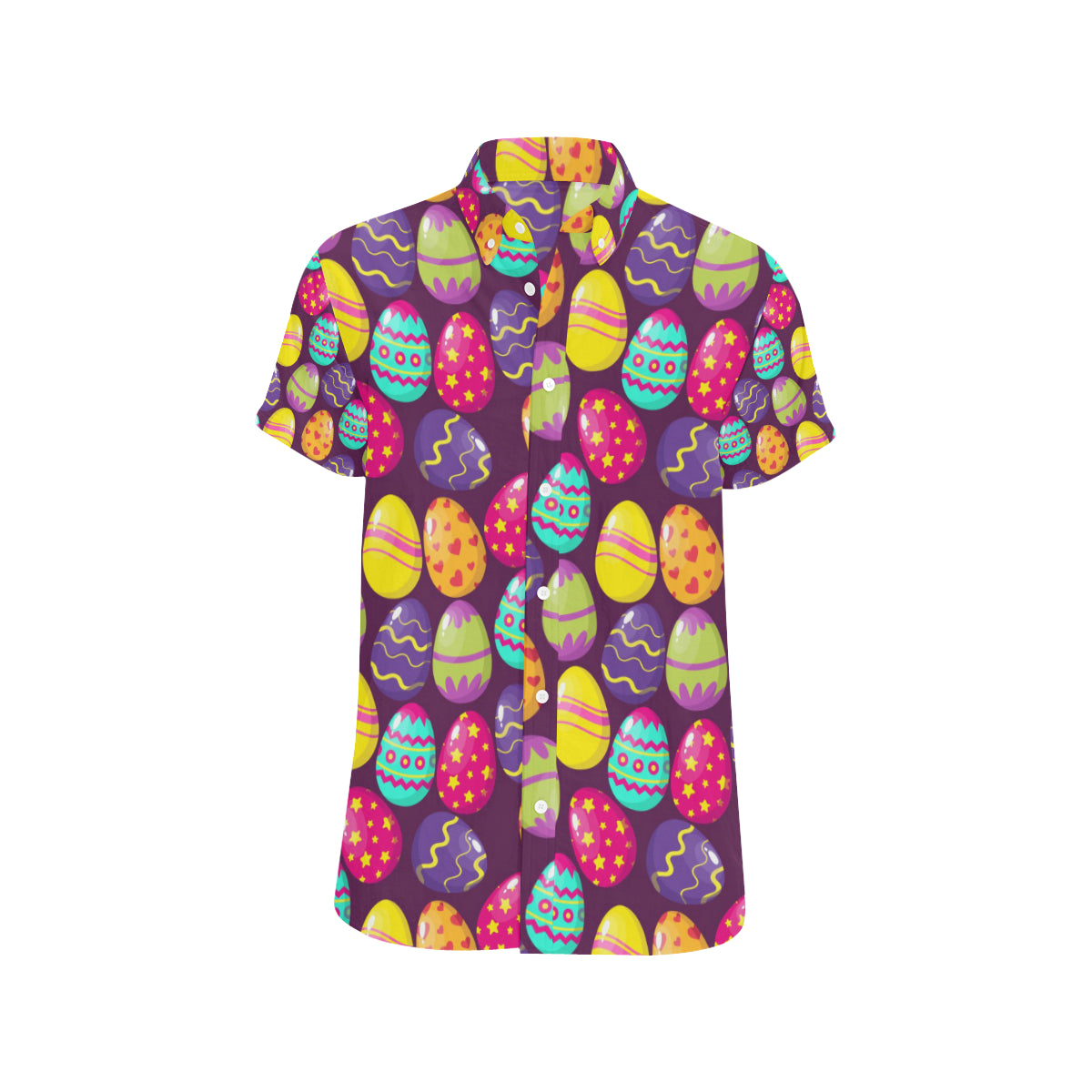 Easter Eggs Pattern Print Design RB04 Men's Short Sleeve Button Up Shirt