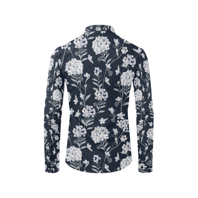 Hydrangea Pattern Print Design HD07 Men's Long Sleeve Shirt