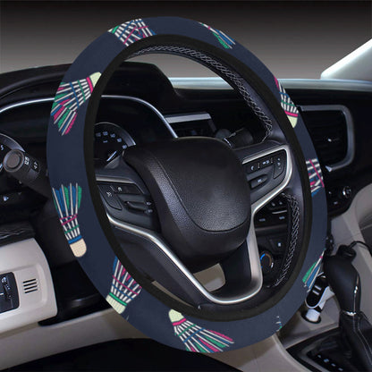 Badminton Ball Pattern Print Design 02 Steering Wheel Cover with Elastic Edge