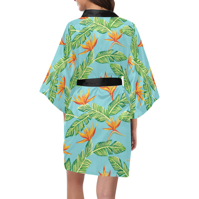 Bird Of Paradise Pattern Print Design BOP04 Women Kimono Robe