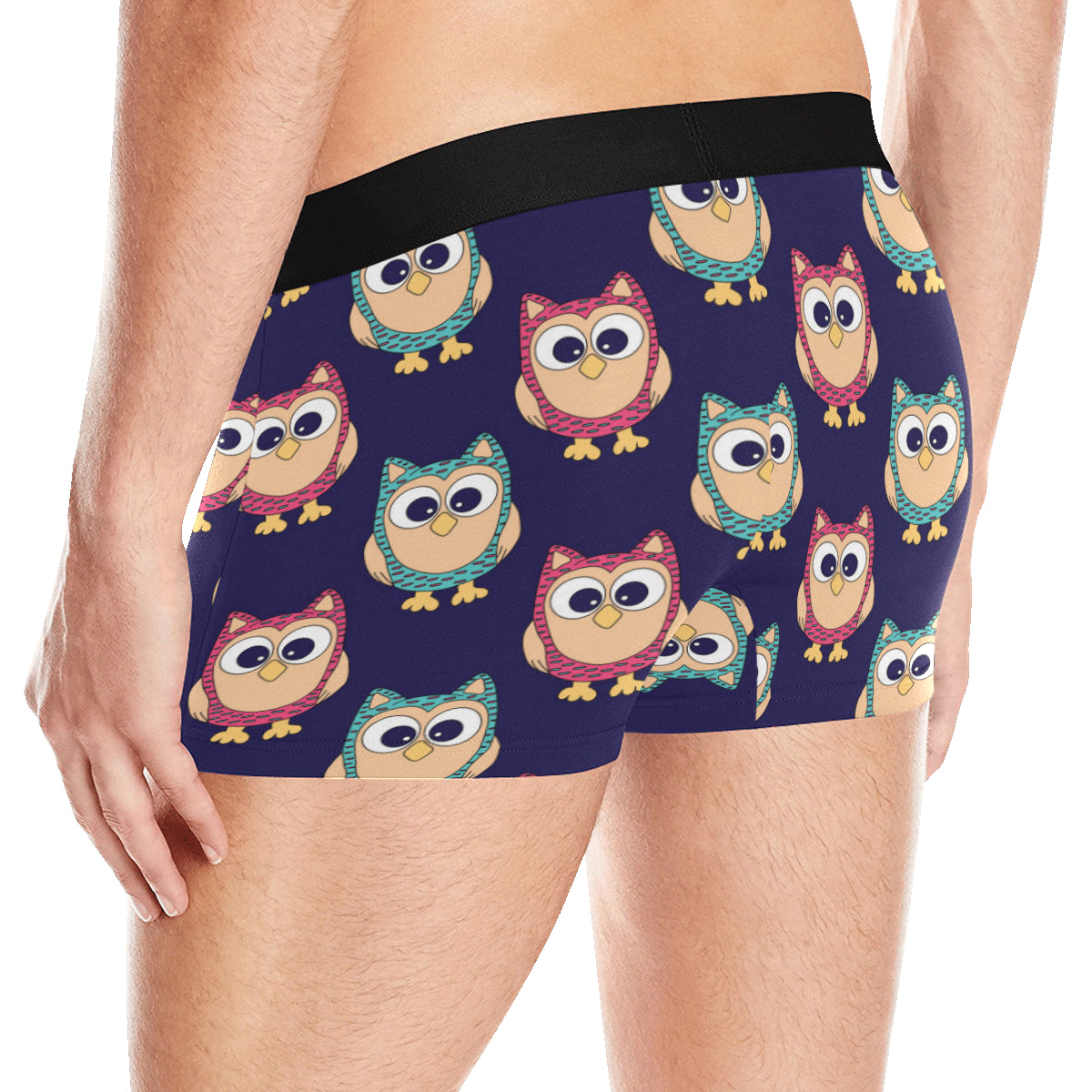 Owl Pattern Print Design A06 Men's Boxer Briefs