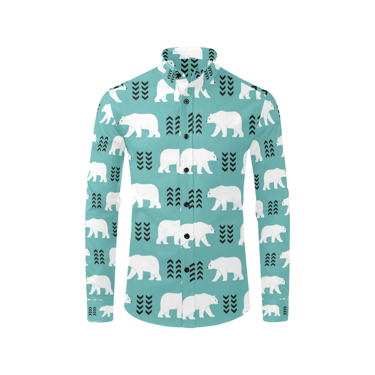 Polar Bear Pattern Print Design A05 Men's Long Sleeve Shirt