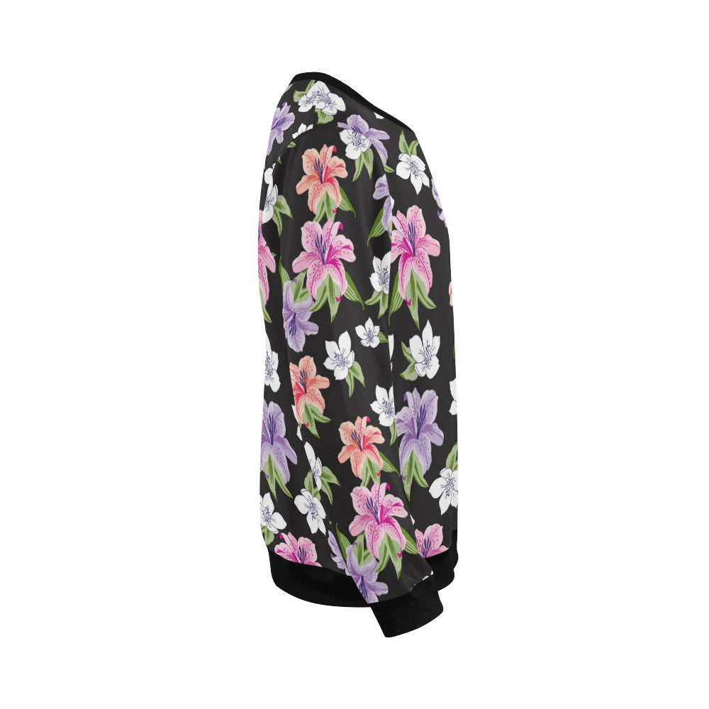 Lily Pattern Print Design LY02 Men Long Sleeve Sweatshirt
