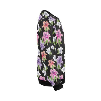 Lily Pattern Print Design LY02 Men Long Sleeve Sweatshirt