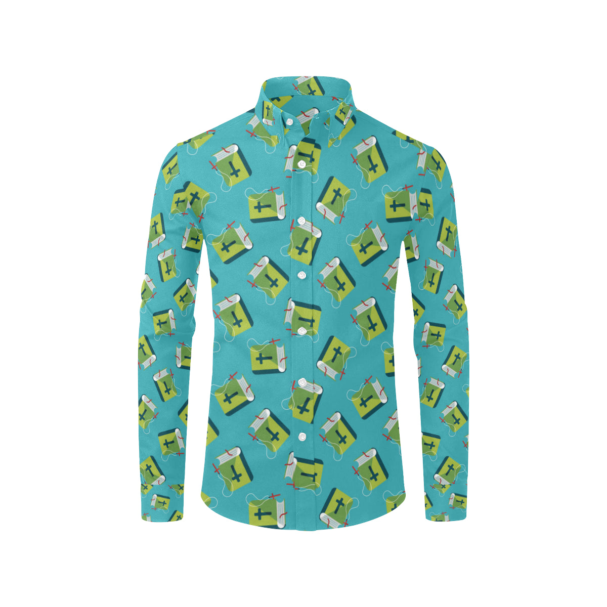 Bible Pattern Print Design 01 Men's Long Sleeve Shirt