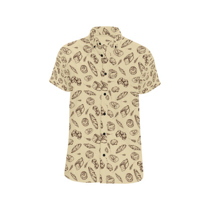Bread Pattern Print Design 04 Men's Short Sleeve Button Up Shirt