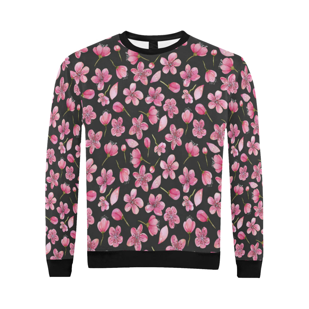 Apple blossom Pattern Print Design AB03 Men Long Sleeve Sweatshirt