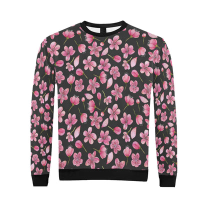 Apple blossom Pattern Print Design AB03 Men Long Sleeve Sweatshirt