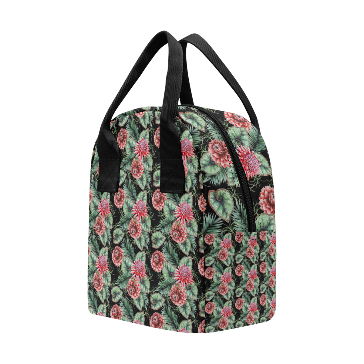 Dahlia Pattern Print Design DH06 Insulated Lunch Bag