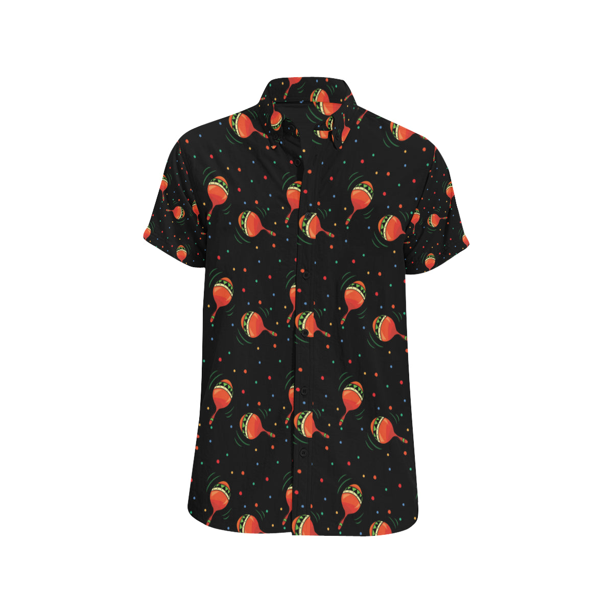Maracas Pattern Print Design 03 Men's Short Sleeve Button Up Shirt
